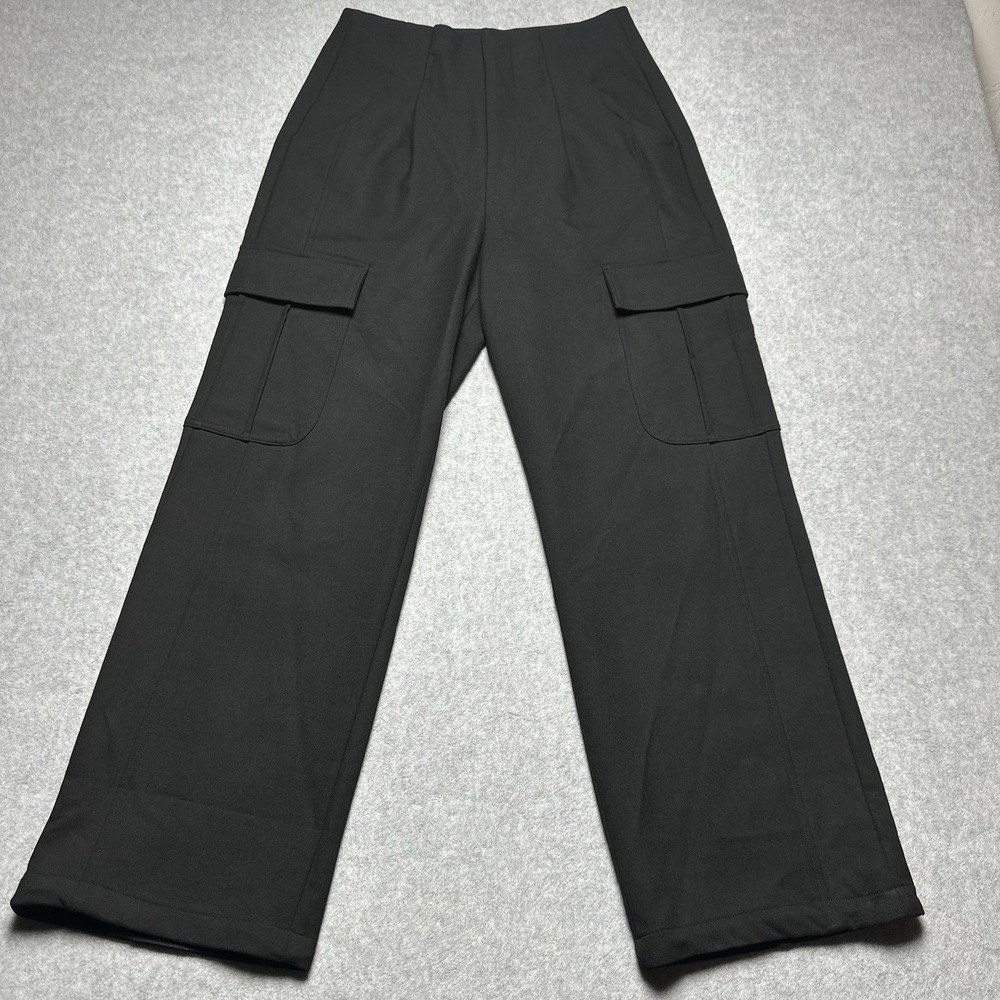 Modern Citizen Linda Tailored Utility Pant Black Cargo Pockets Wide Leg Petite S